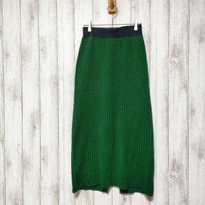 Coloer Double Jacquard Check Knit Skirt